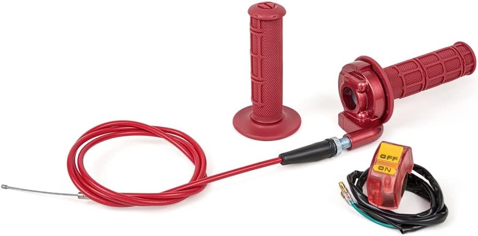 New 7/8" 22mm Twist Throttle Accelerator Handle Grips and Cable Set with Kill...
