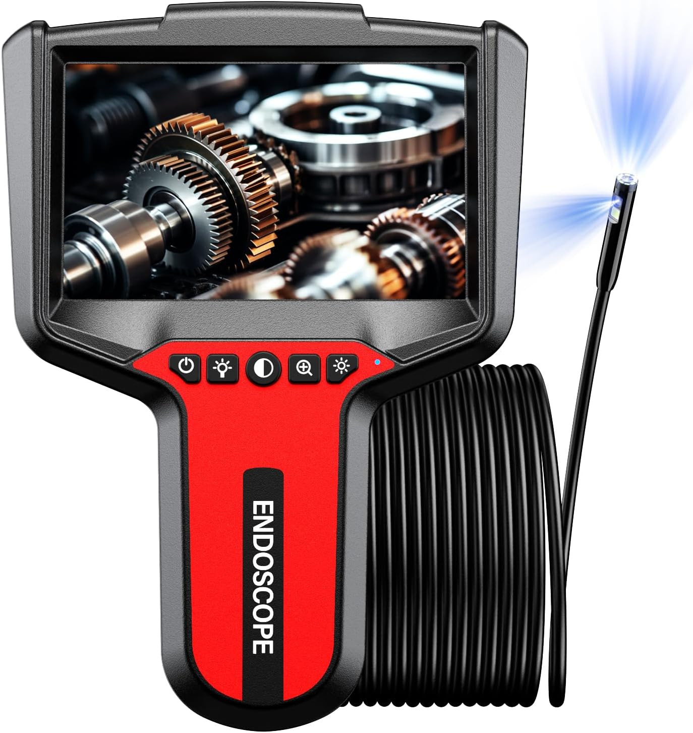 Endoscope Camera with Light: 5" 1080P HD Dual-Lens Inspection Borescope Camera f