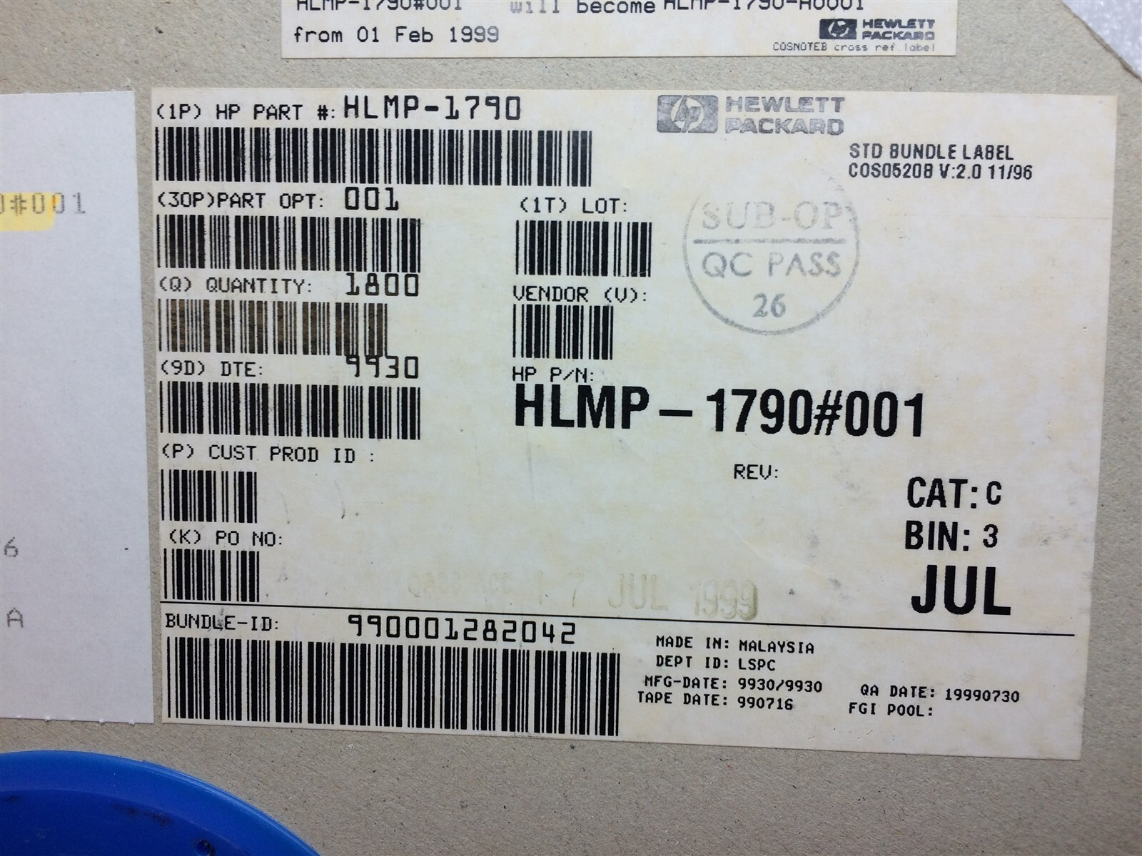 HLMP-1790 HEWLETT PACKARD LED GRN DIFF 3MM ROUND T/H 50 PIECES