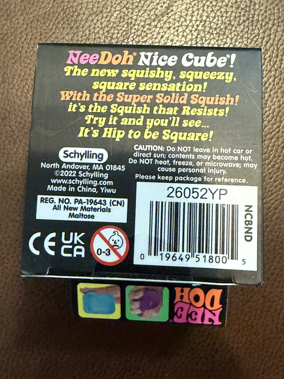 Nee Doh Nice Cube - Super Solid Squish! (Blue) - Brand New/Factory Sealed!