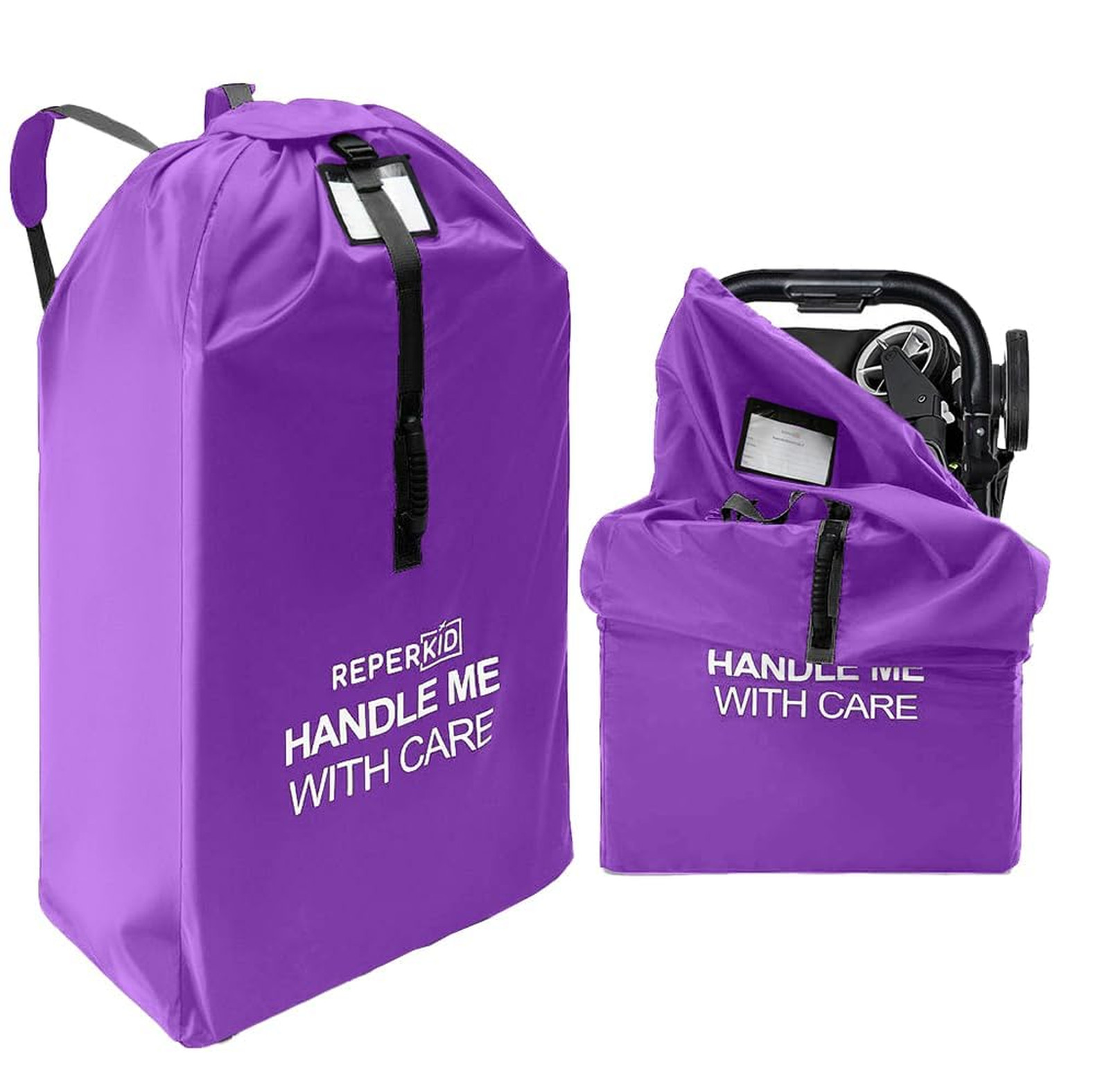 Large Stroller Bag for Airplane Travel Purple 47 Inches Height 24 Inches Width