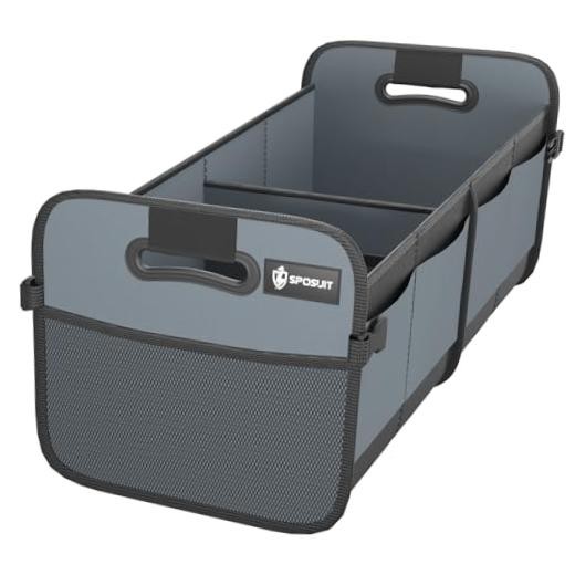 70L Collapsible Car Trunk Organizer - 11 Large Grey Trunk Storage