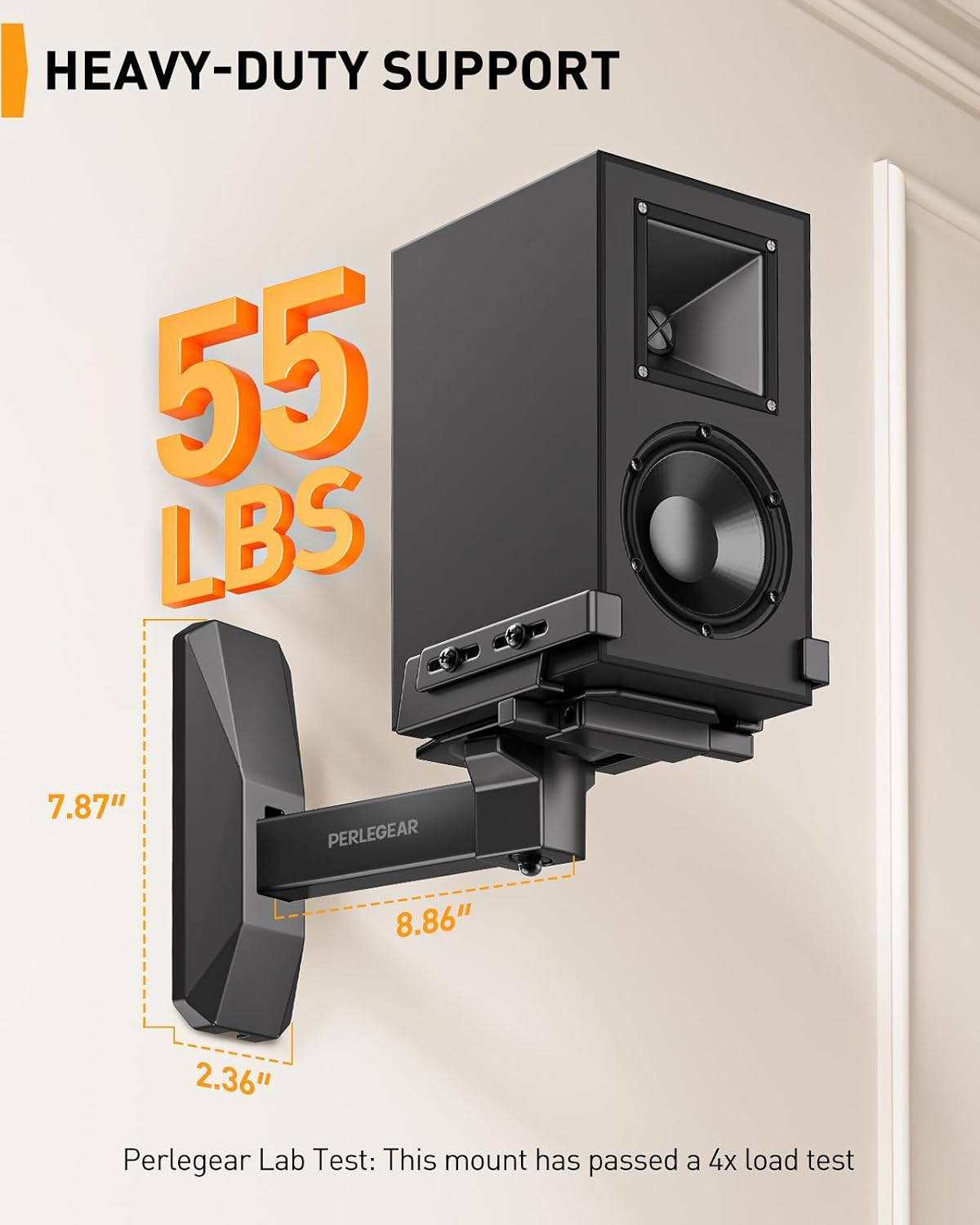 Speaker Wall Mounts, Bookshelf Speaker Mounting Brackets with Dual Side Stable C