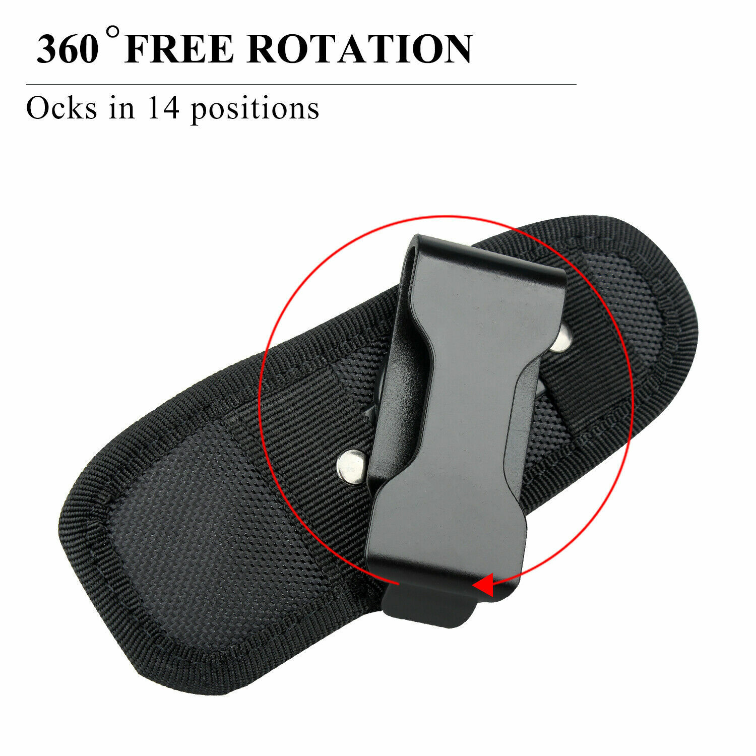 Tactical Flashlight Pouch Holster Rotatable Flashlight Holder Torch Carry Case