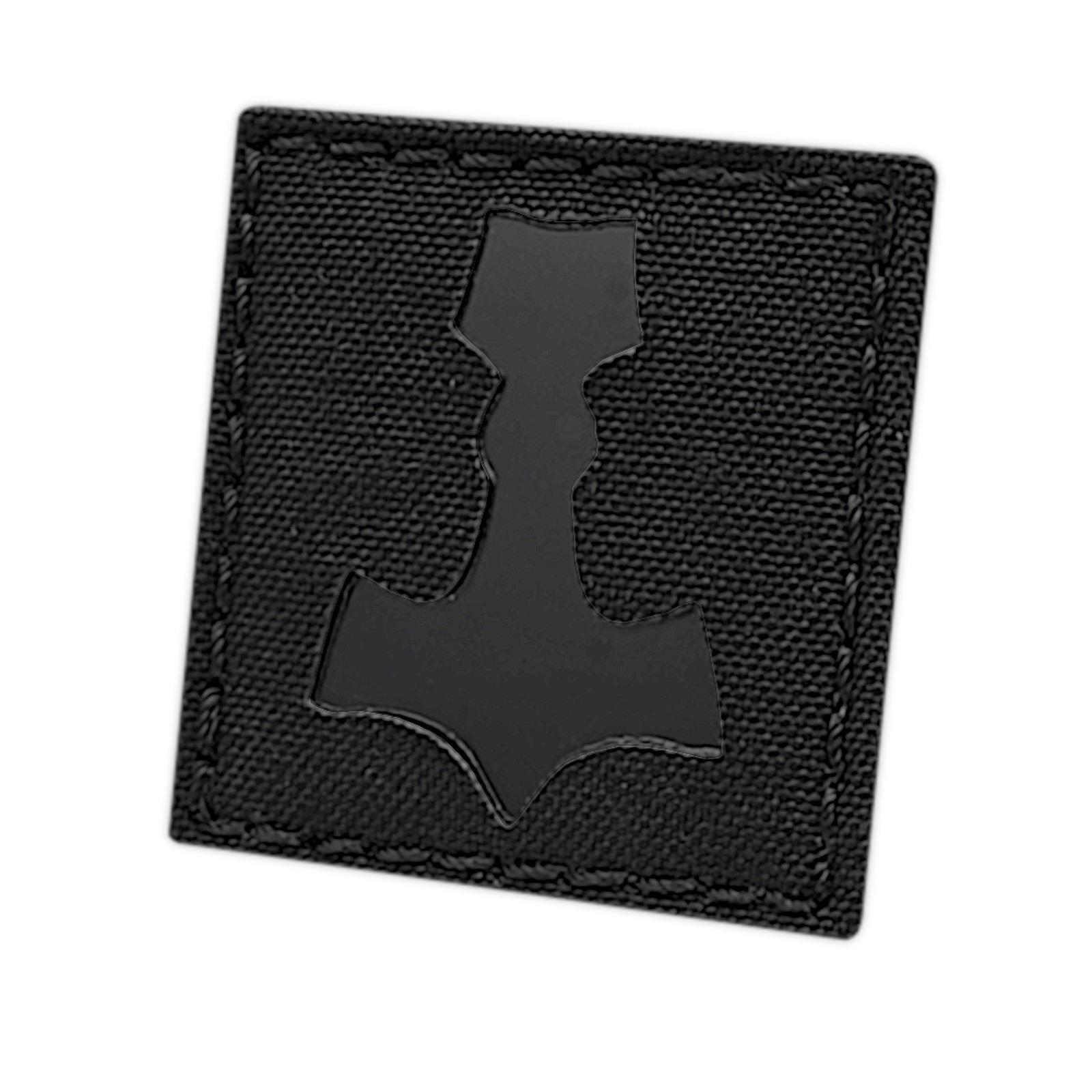 IR Mjolnir 2x2 blackout Viking Thor Hammer Odin Norse Heathen patch