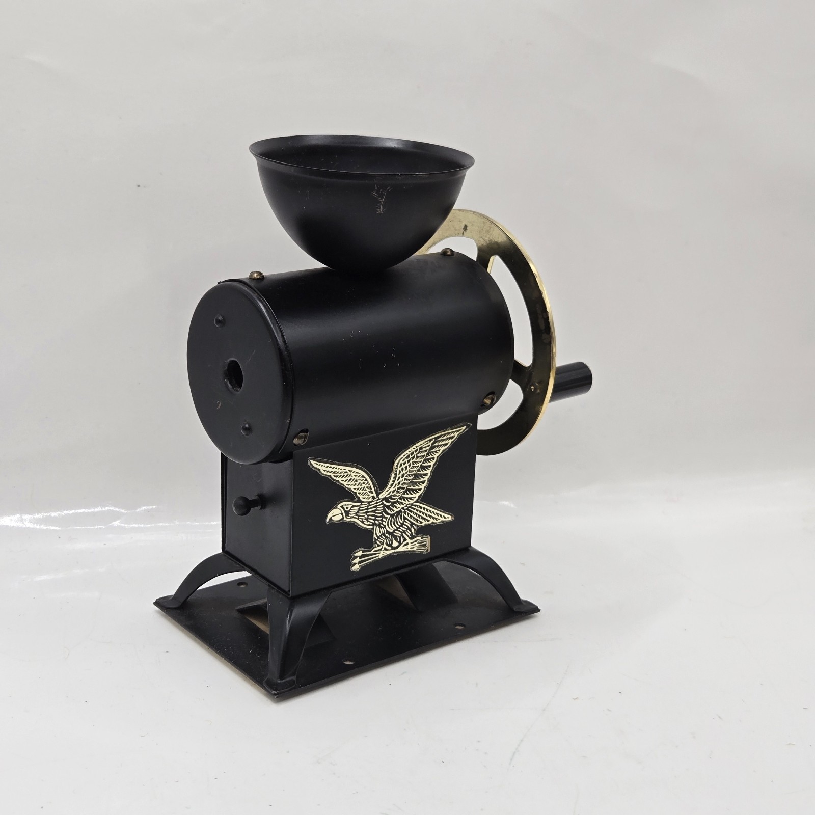 VTG Retro Metal Black Golden Eagle/ Antique Style Desktop Pencil Sharpener Tilso