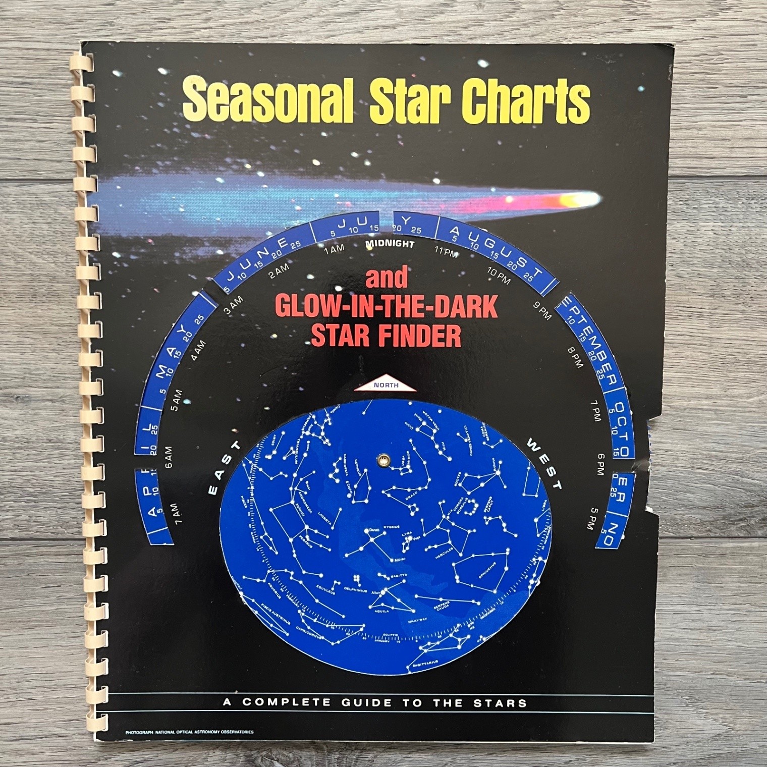 Vintage Celestron Seasonal Star Charts Planisphere Glow In Dark Finder 1995