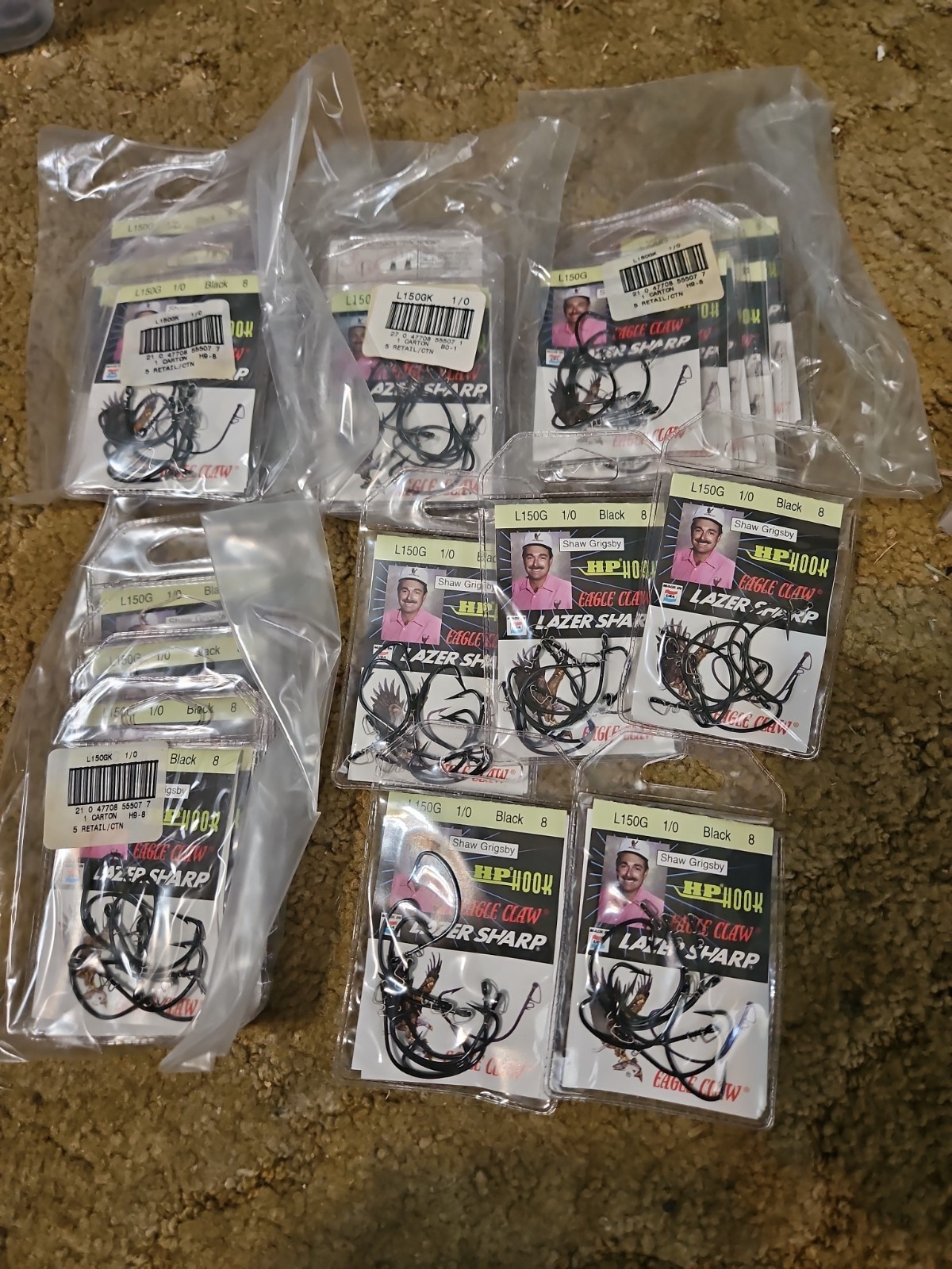 Eagle Claw Lazer Sharp...Shaw Grigsby HP Hook... 25 Pack Lot...