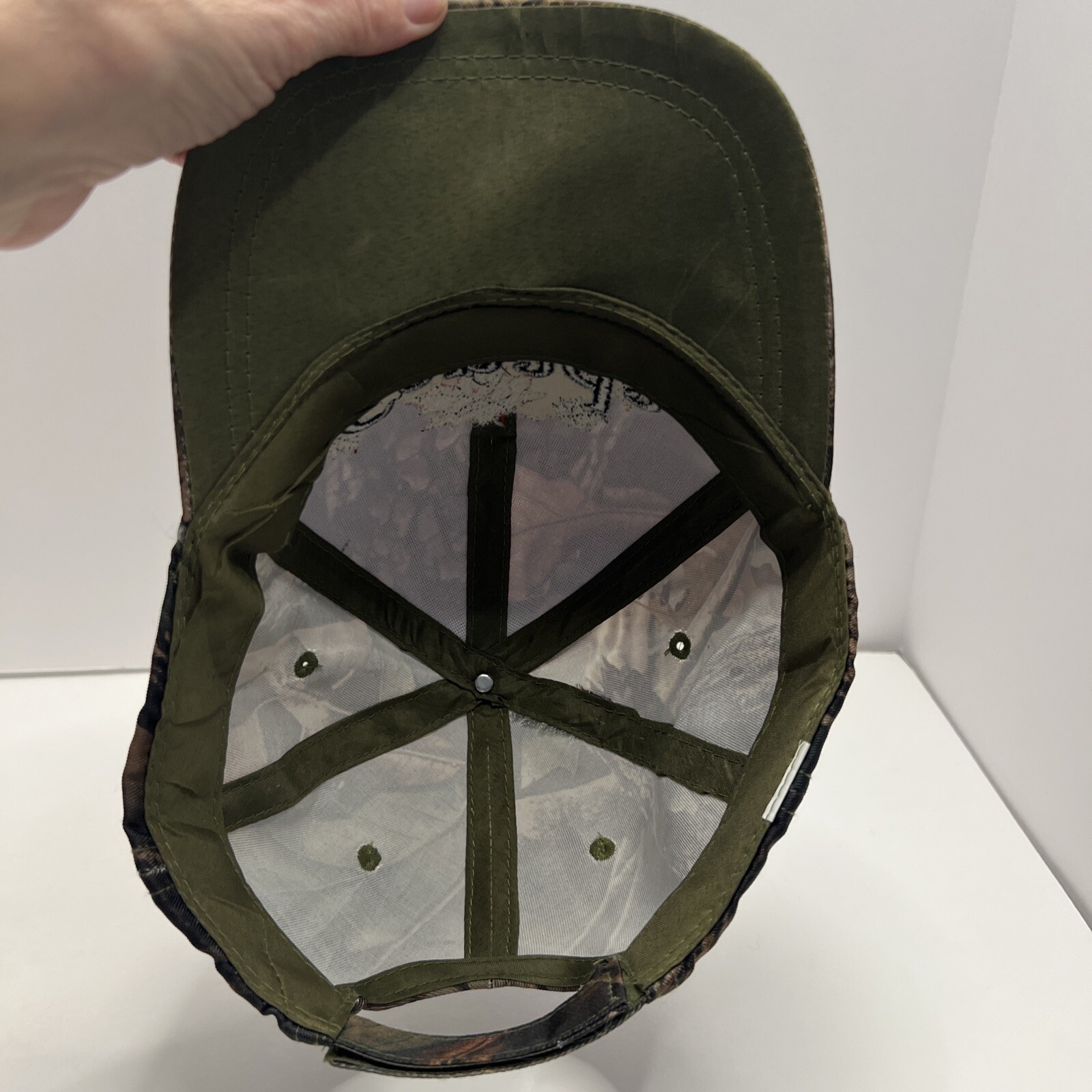 Canada Camouflage Brown Rust Hat Cap Embroidered Letters Leaves Hook Loop