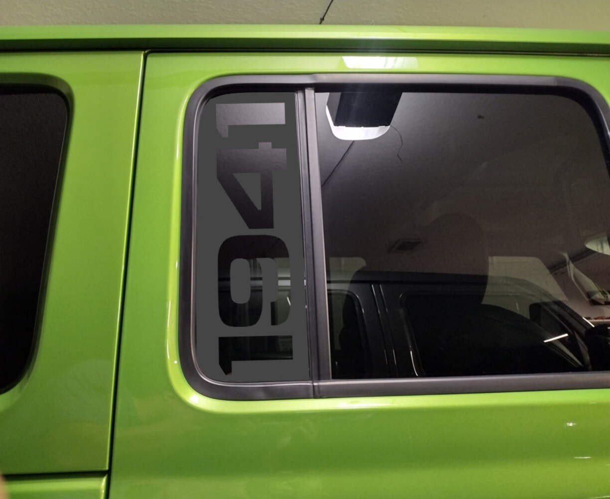 1941 Rear Door Window Decal for Jeep Wrangler Gladiator 2018-2025