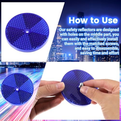 24 Pack Front Round Reflector for Driveway Fence Posts Trailers Safety