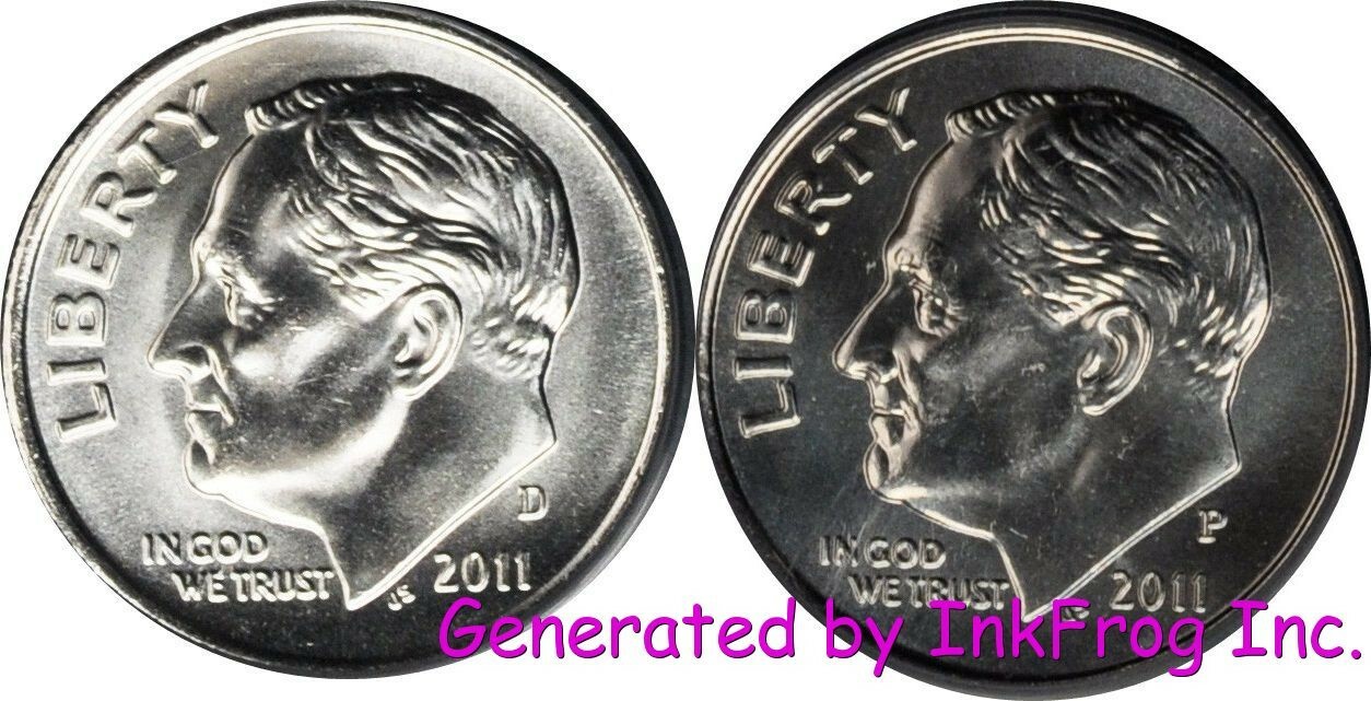 2011 P & D 2 Coin Roosevelt Dime Set Gem Bu