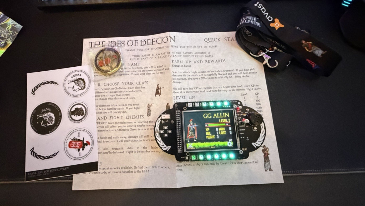 2017 Defcon DC25 SPQR The Ides of Defcon Electronic Badge Badgelife (READ)