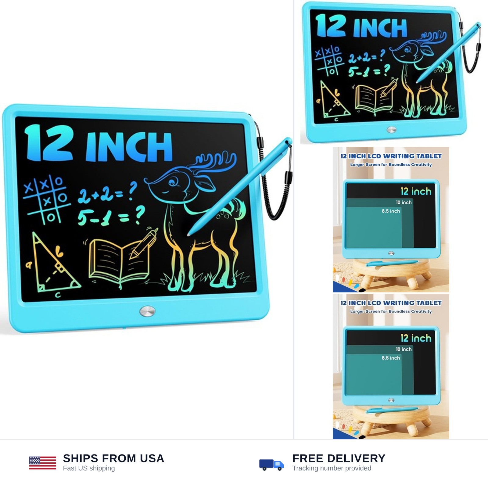 Bravokids 12 Inch LCD Writing Tablet for 3 Year Olds - Electronic Drawing Pad...