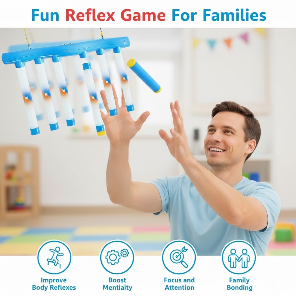 Aornmrs Upgrade Reflex Drop Sticks Challenge Game, Falling Reaction Training Too