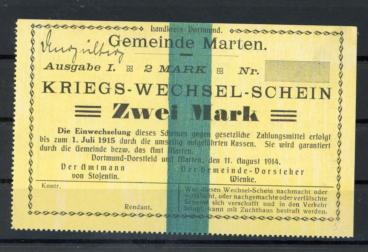 Marten 2 Mark Notgeld Westfalen 2/21336