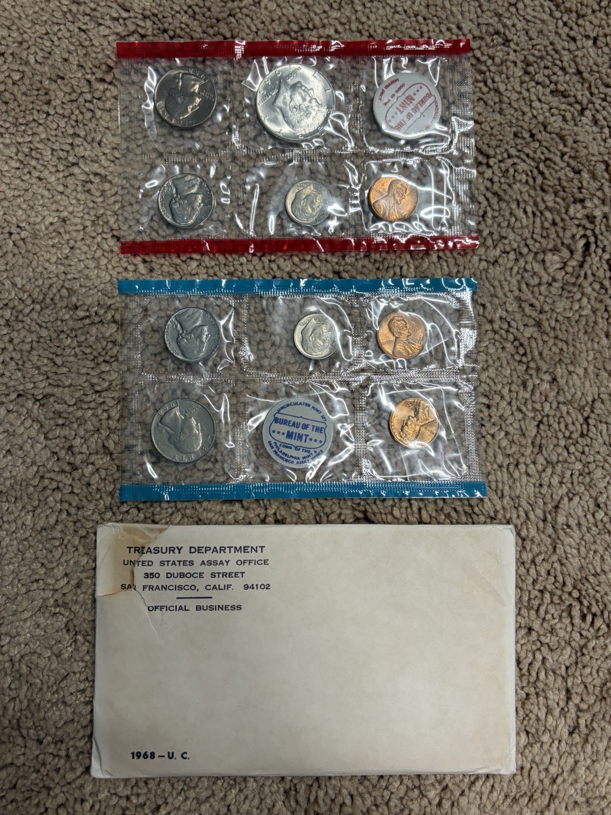 1968 Uncirculated Coin Set U.S Mint Original Government Packaging OGP