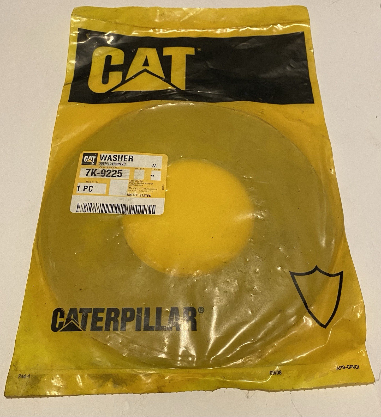 7K9225 GENUINE OEM CAT  FLAT WASHER  Caterpillar  7K-9225