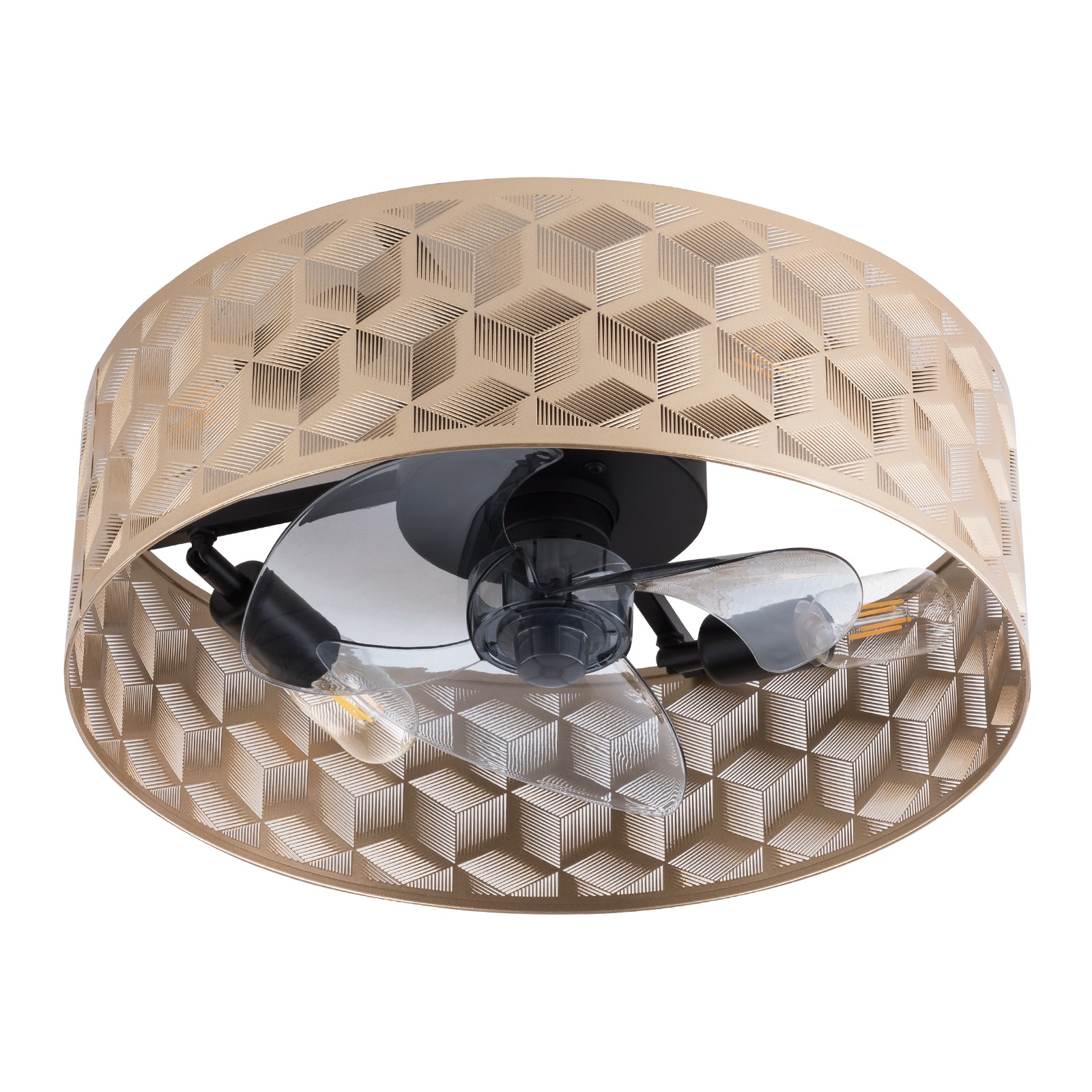 Modern Round Low Profile Ceiling Fan Light with Remote Control ?C 18" Indoor