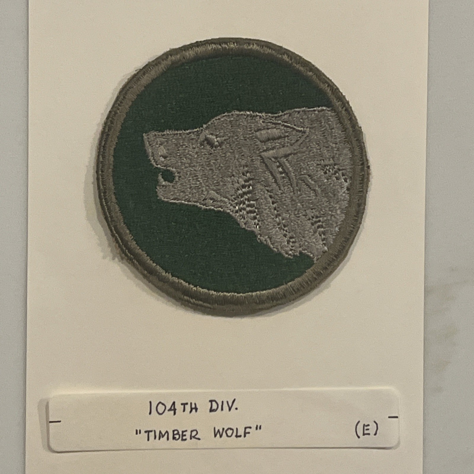 WWII U. S. ARMY 104th INFANTRY DIVISION “Timberwolves” Military Patch