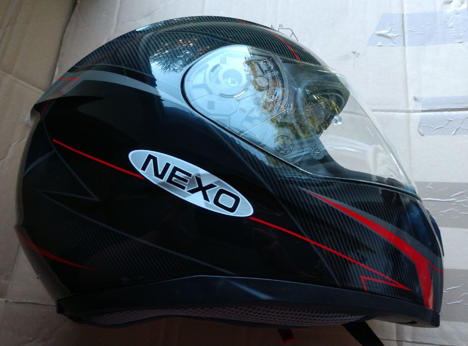 Nexo Tour Comfort Motorcycle Helmet Size M 57 58 Sunglasses Helmet Motorbike Red Black
