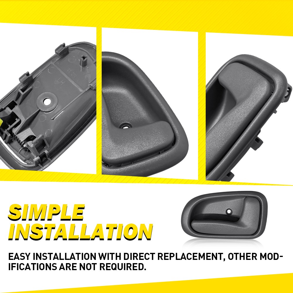 Gray Inner Inside Interior Door Handle Left & Right Set for 93-97 Corolla NEW