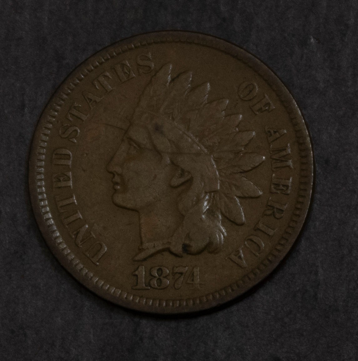 1874 Indian Cent Fine   Lot 5042