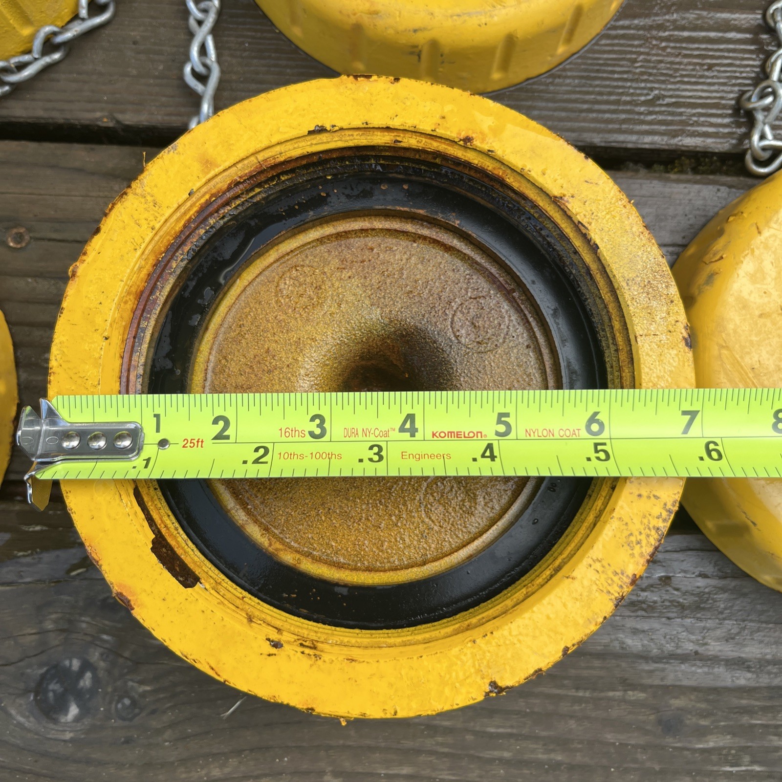 Fire Hydrant Cap With Chain Yellow Color Cast Iron NST Sold Individually