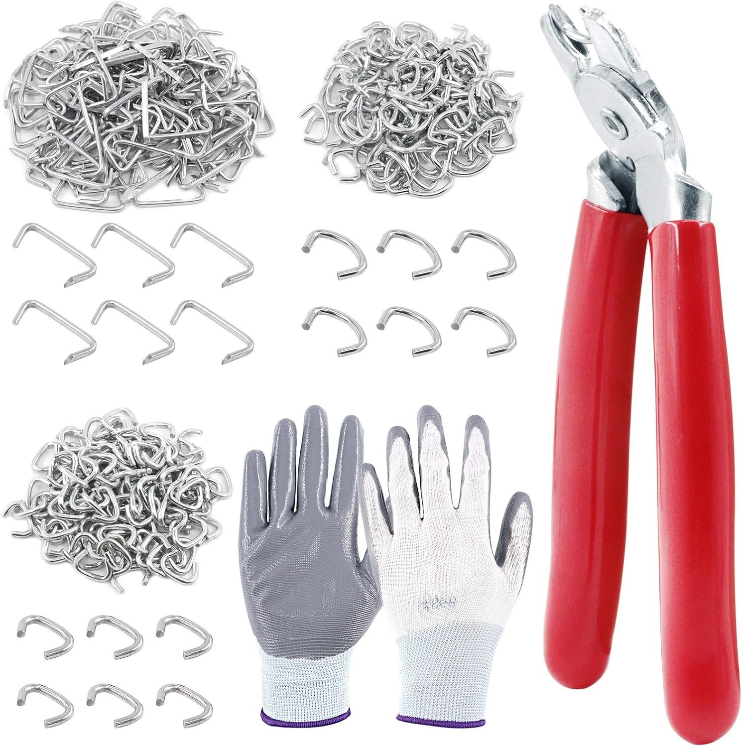 Hog Ring Pliers With 360pcs Rings and Gloves Tool Set For Seat Cover Upholstery