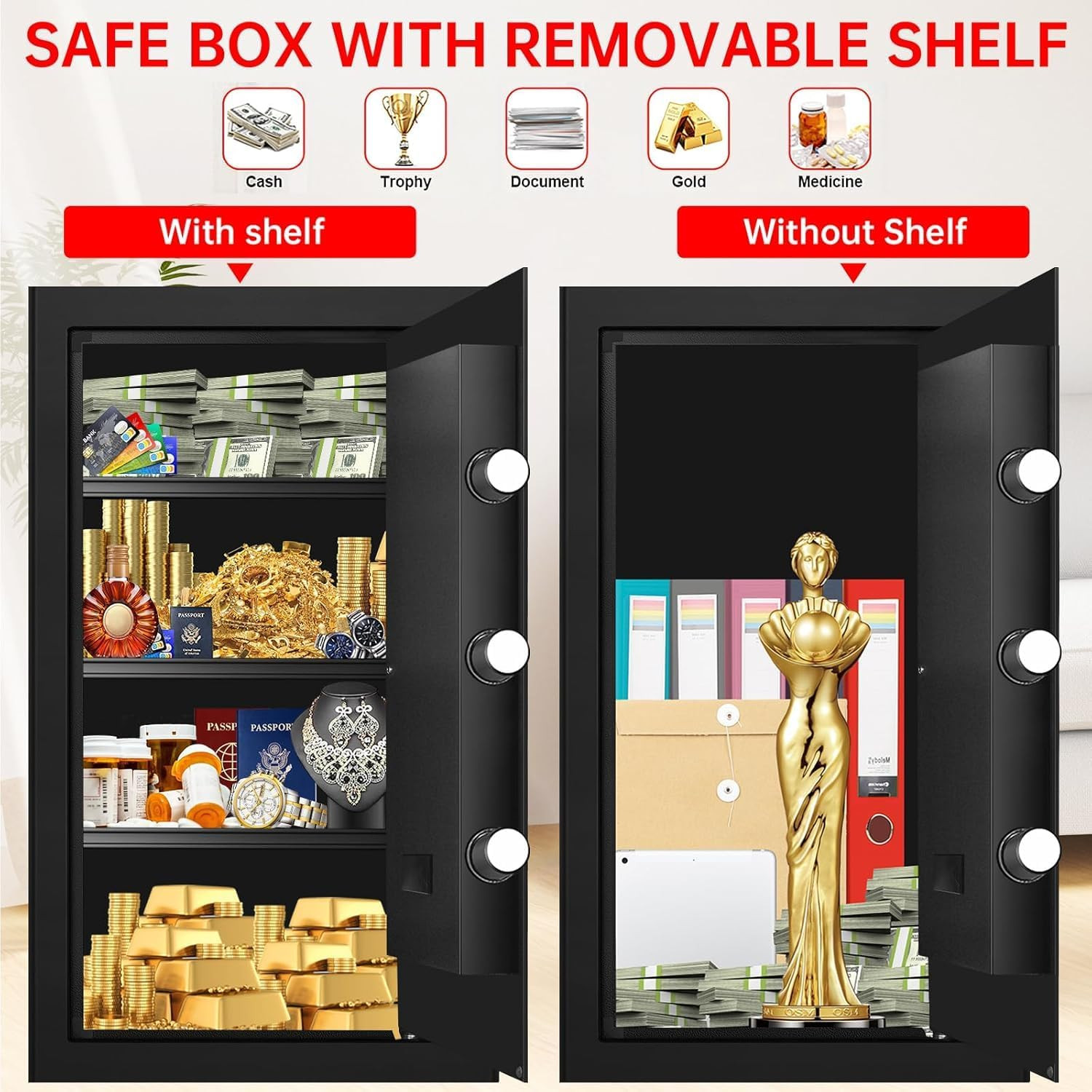5.1 Cuft Fireproof Waterproof Safe with Electronic Keypad