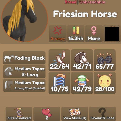Topaz Fading Black Friesian Horse | Wild Horse Islands | IUH | WHI