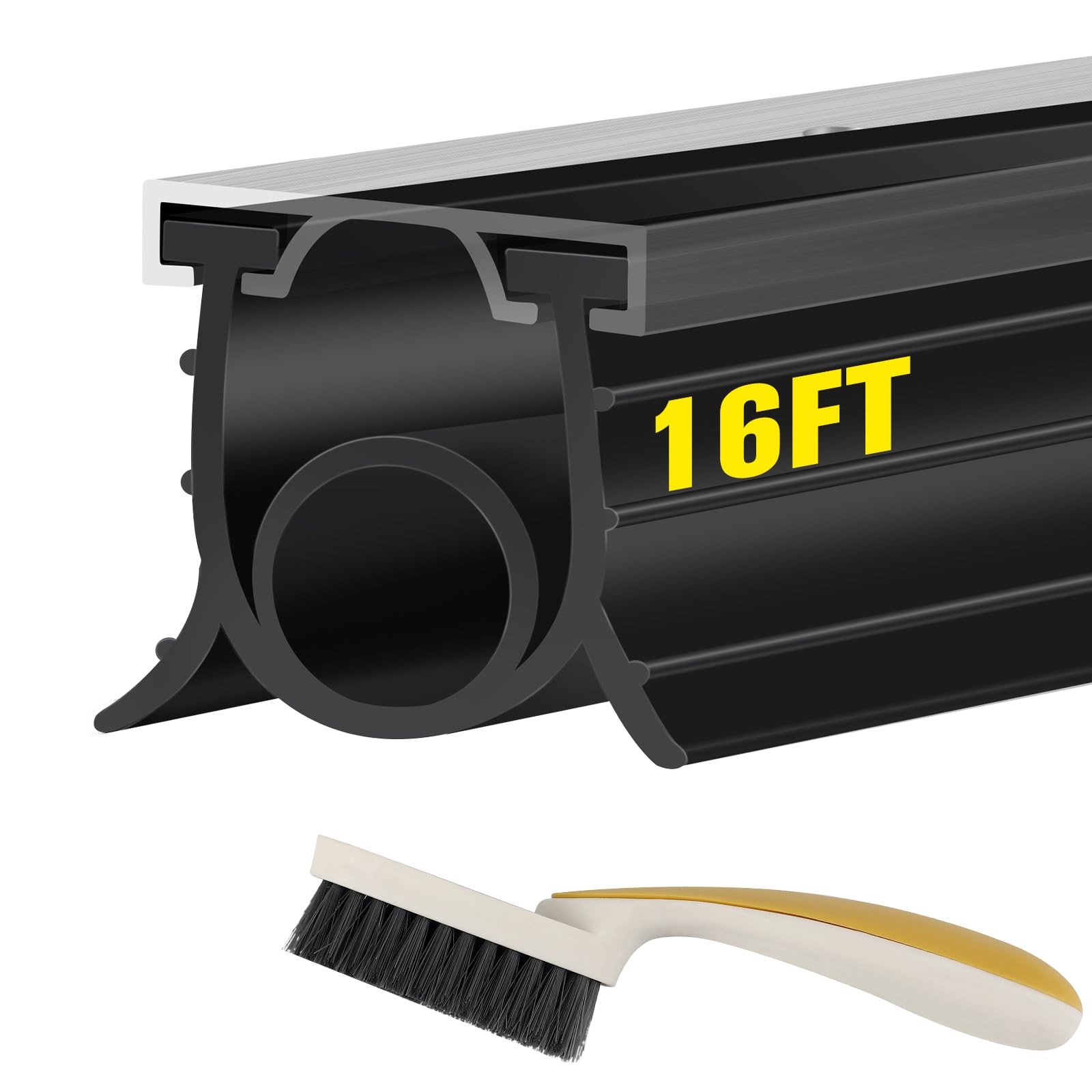 Garage Door Seals Bottom Rubber, 3-Sided Weatherproof Seal, Three Layers of P...