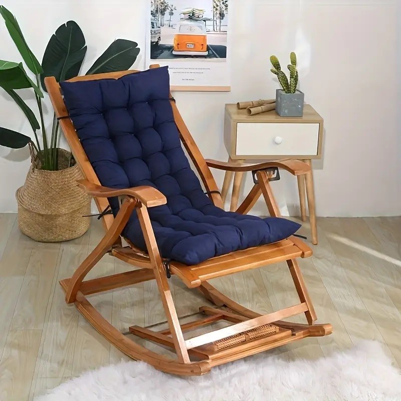 Chaise Lounge Cushion Seat Back Indoor Outdoor Rocking Chair Sofa Cushion w/ Tie