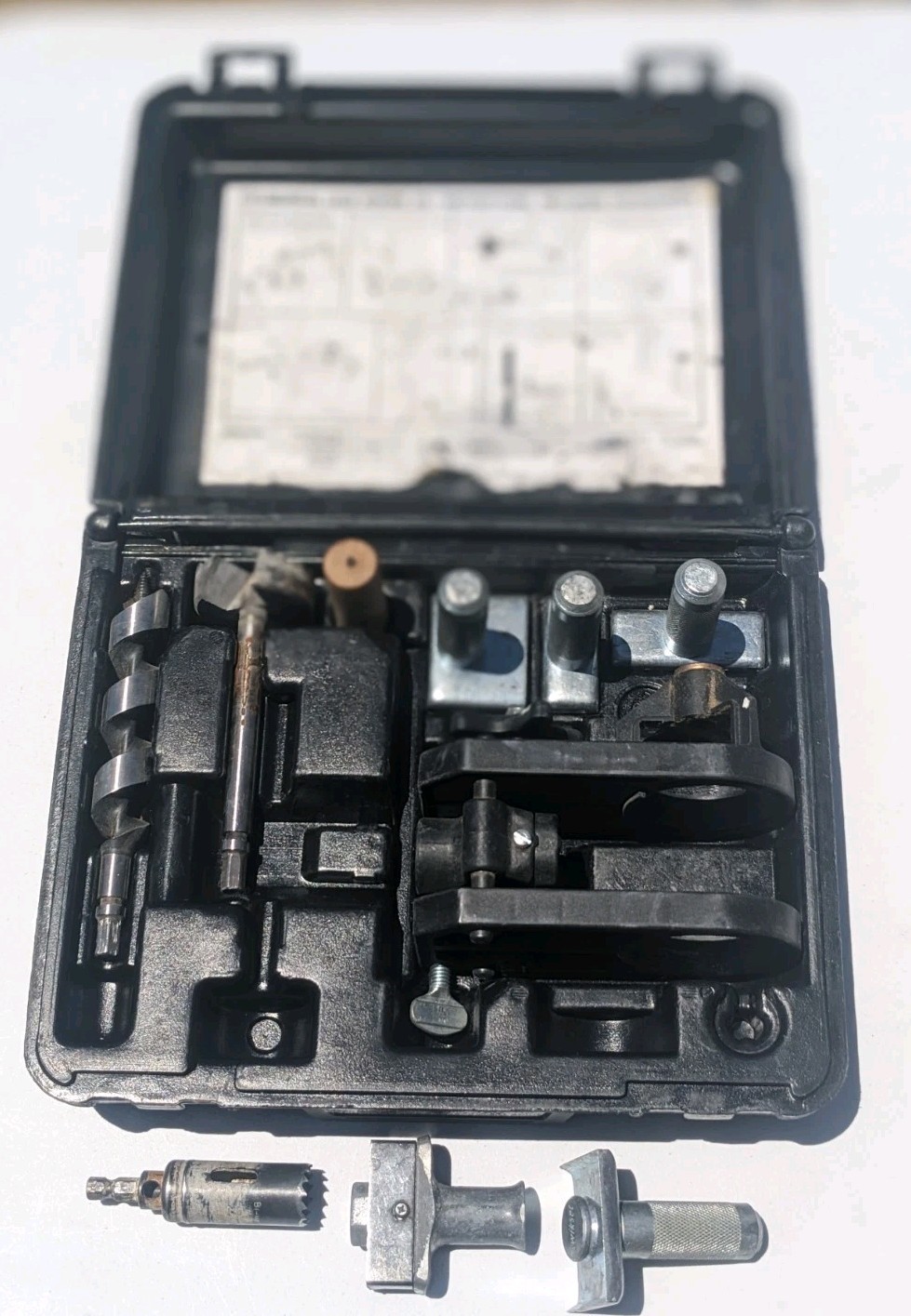Porter Cable Cylindrical Lock Boring Jig Accessories Model 511 Case & Extras