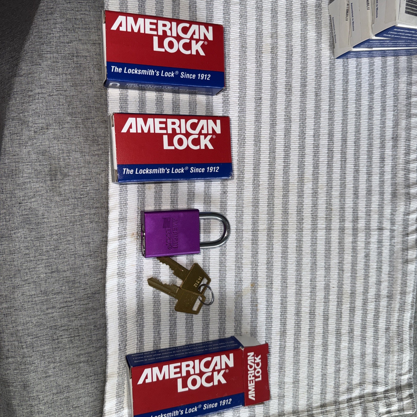 3 - American Lock A1105 Purple Aluminum Safety Padlock, A1105KAPRP, LOTO- New