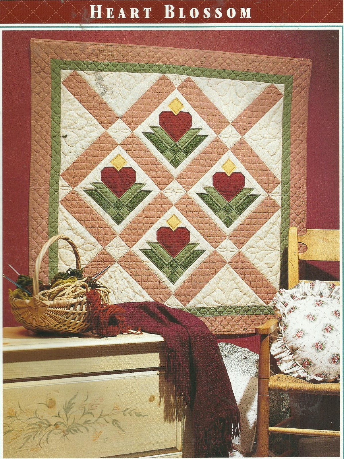 D0203  HEART BLOSSOM WALLHANGING QUILTPATTERN/INSTRUCTIONS