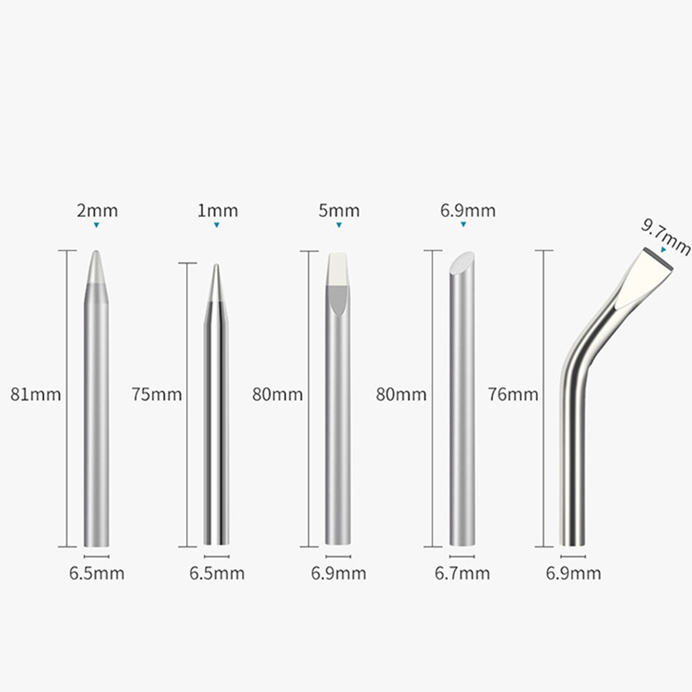 80W Soldering Tips 9.7mm Bent Flat Stable Temperature Rise Clear Size Markings