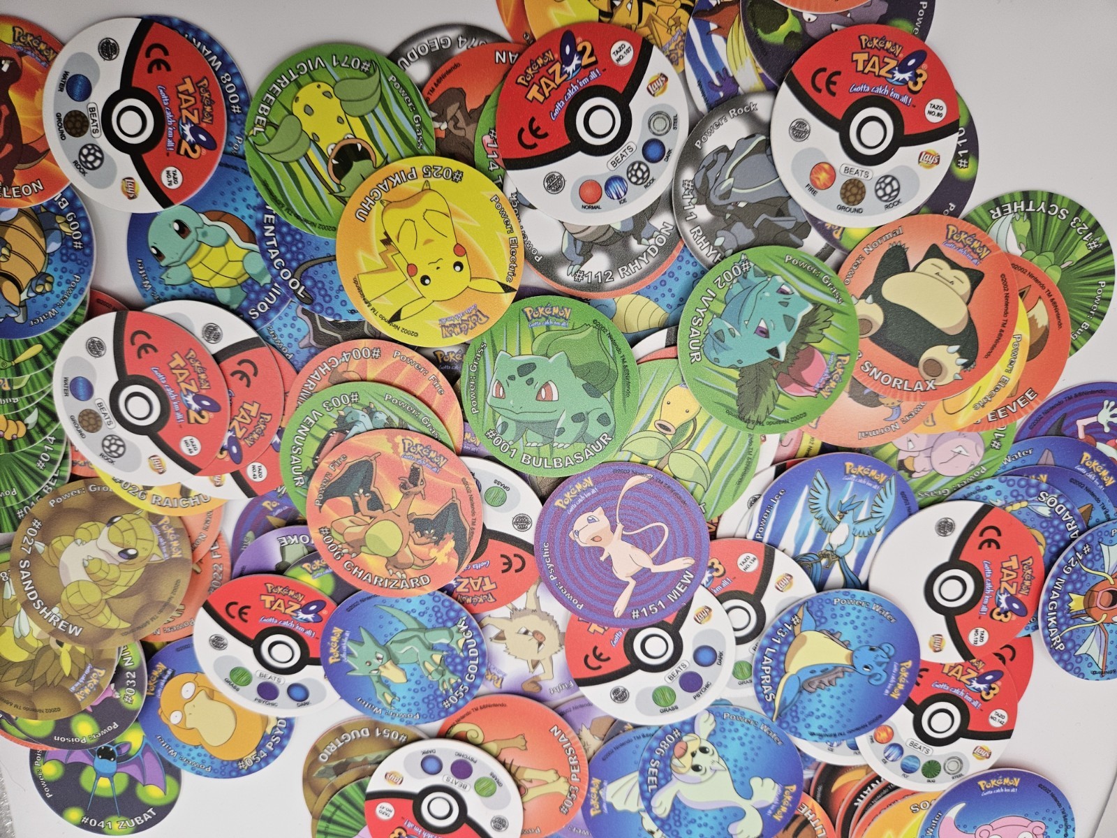 Pokemon Tazos 2002 Version Full Set Of 151 Pokemon Figures Tazos U.S Seller