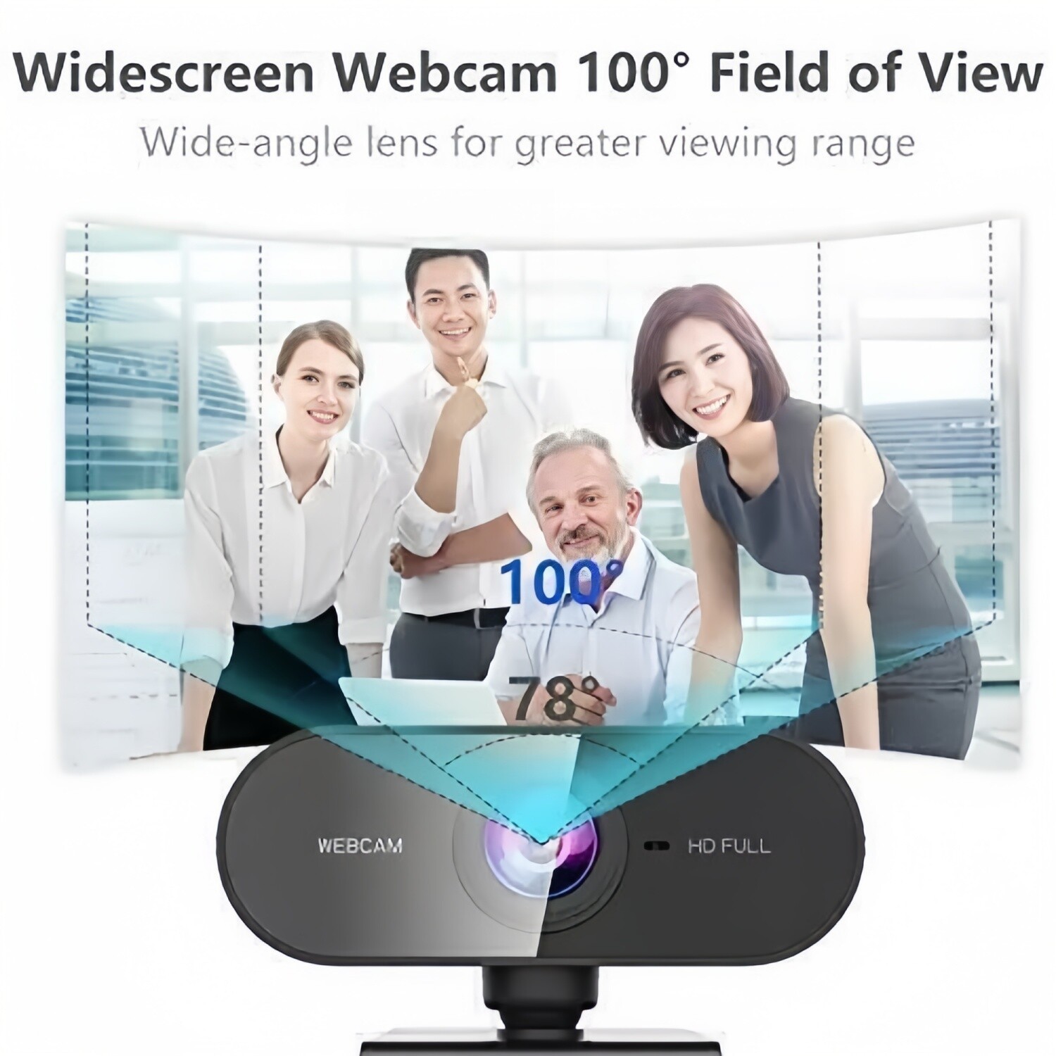 1080P Full HD USB Webcam for PC Desktop, Laptop Web Camera with Microphone Black