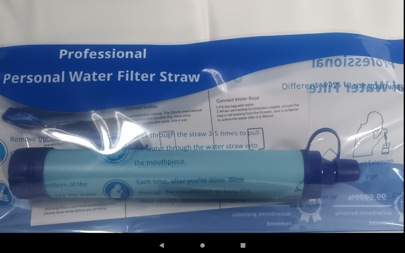 Lot of 10 Life straw water filtration  with 10 free paracord survival wristband