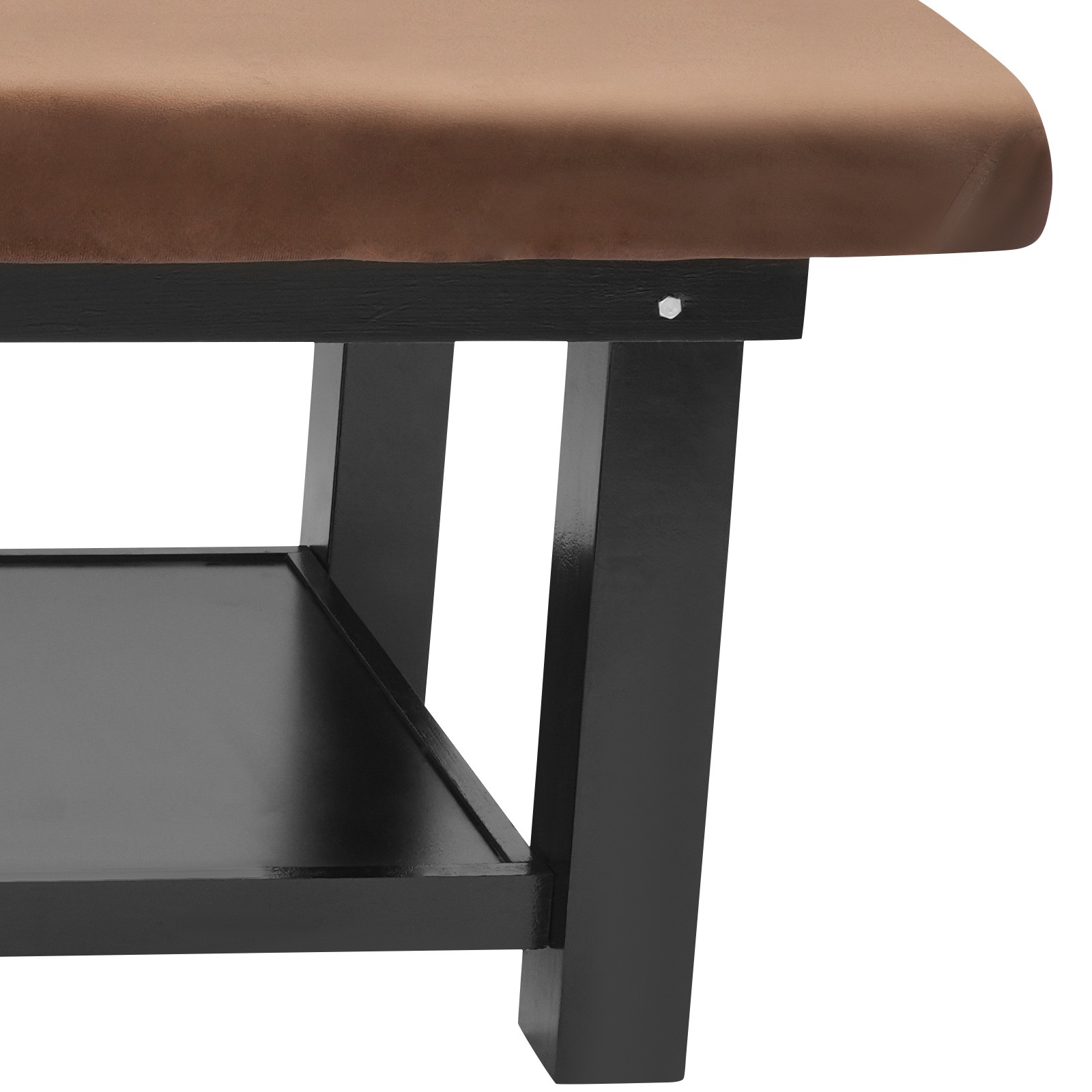 Stationary Massage Table Solid Wood Massage Table Spa Bed 75"x 31.5" Brown