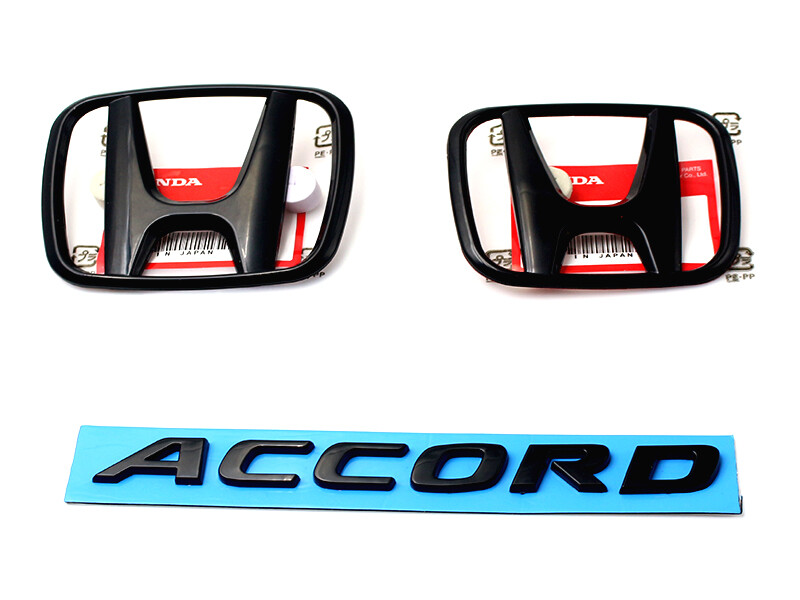 Genuine Style 3PCS Front Rear Gloss Black Emblem For Honda ACCORD 2018-2022