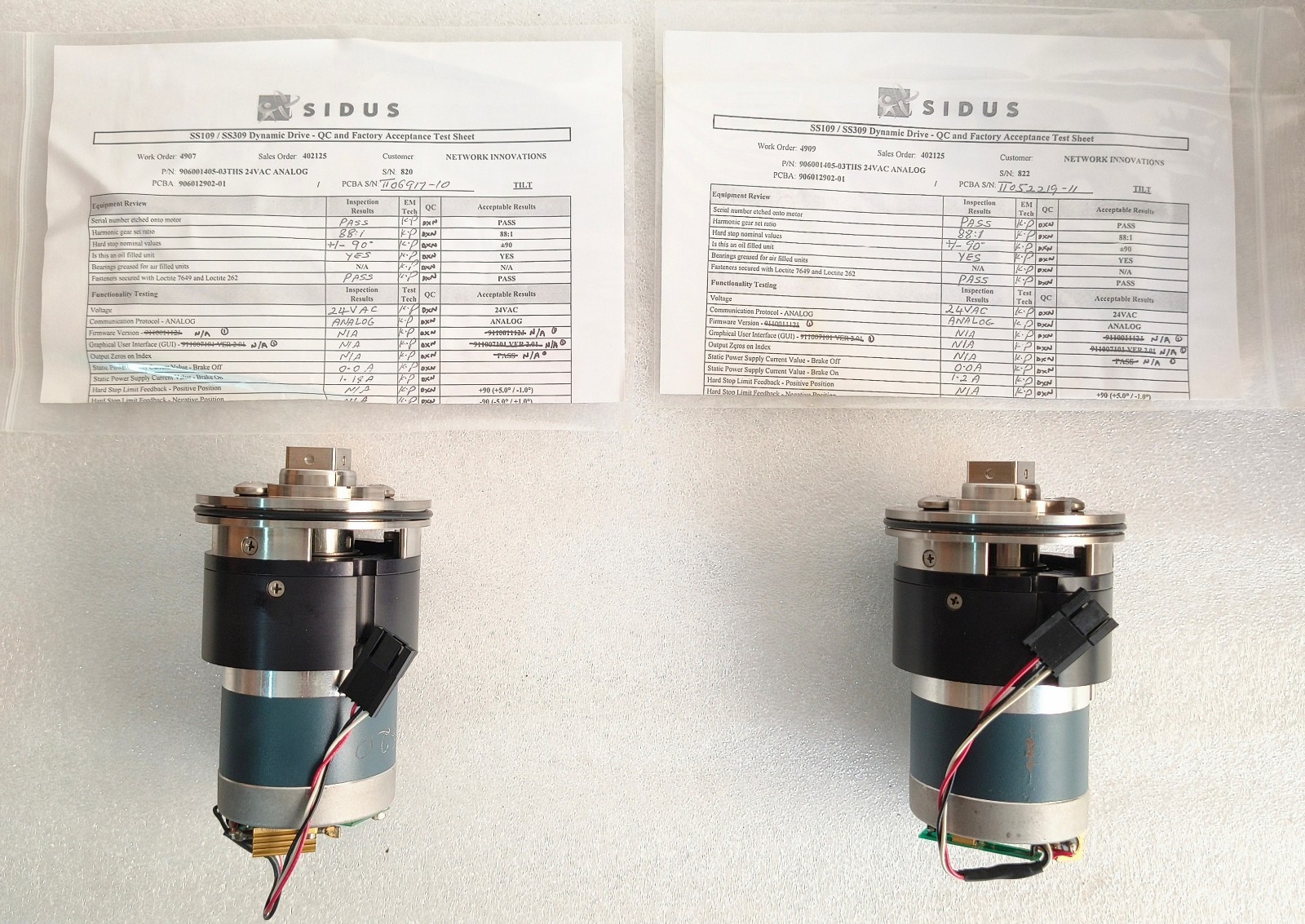 SIDUS SS110-310 DYANMIC DRIVE ASSEMBLY - PAN AXIS 24VAC