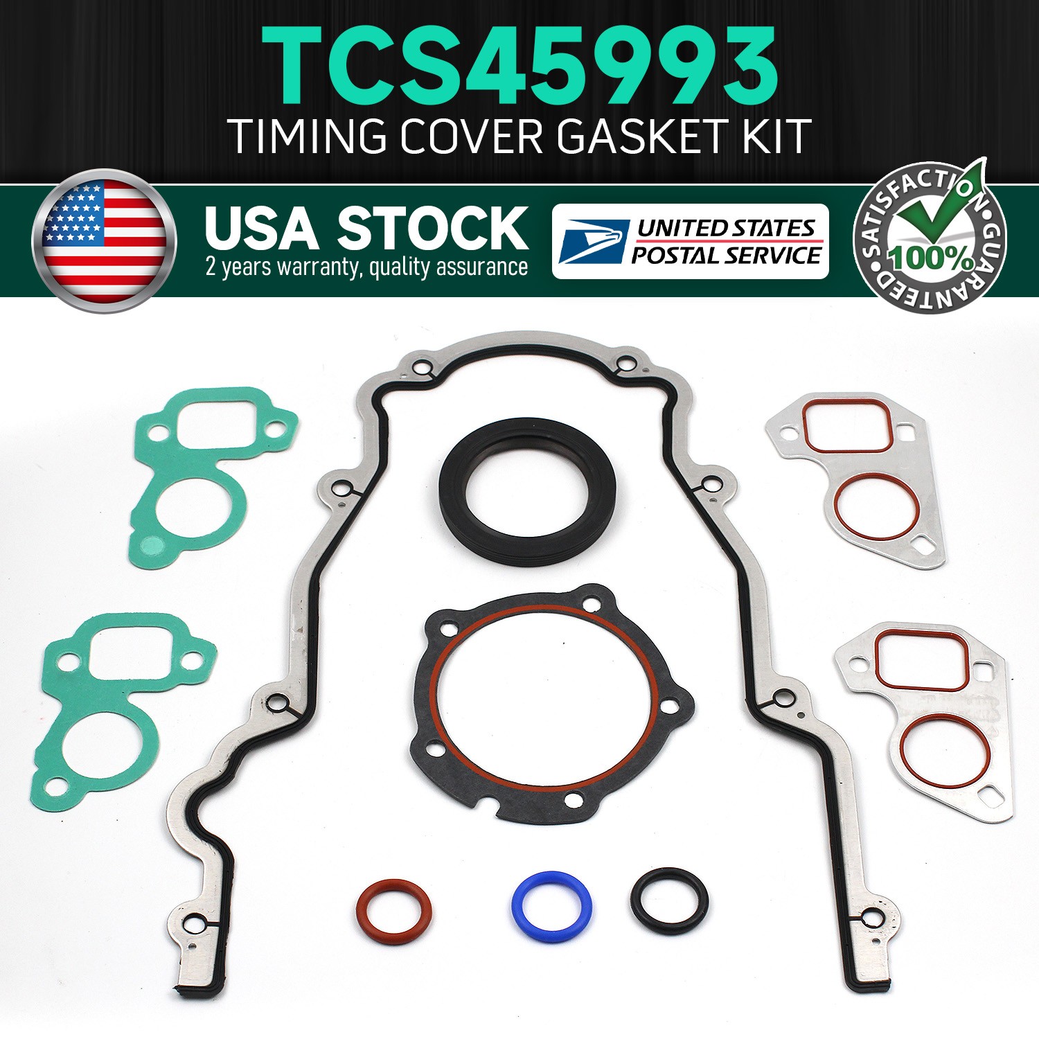Timing Chain Cover Gasket Kit 1 Set for 07-13 Buick Cadillac GMC 5.3 6.0 6.2L