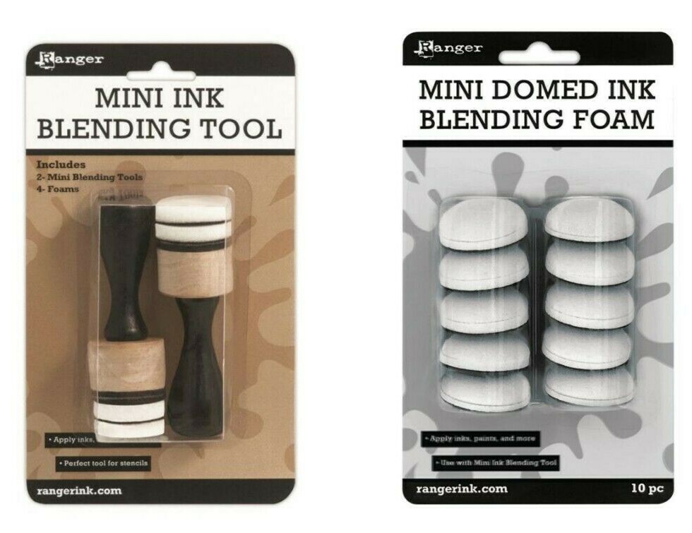 Tim Holtz Ranger 2 MINI INK BLENDING TOOL + 10 MINI DOMED INK BLENDING FOAM Set