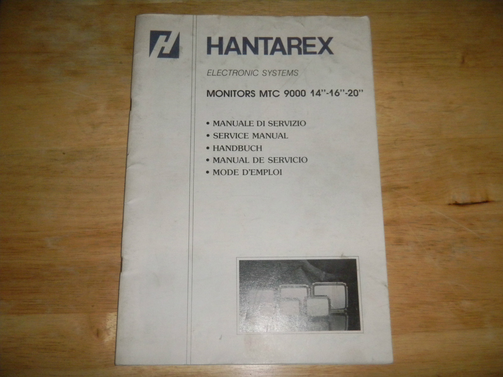 HANTAREX MTC 9000 14" 16" 20" monitor original vintage arcade game manual