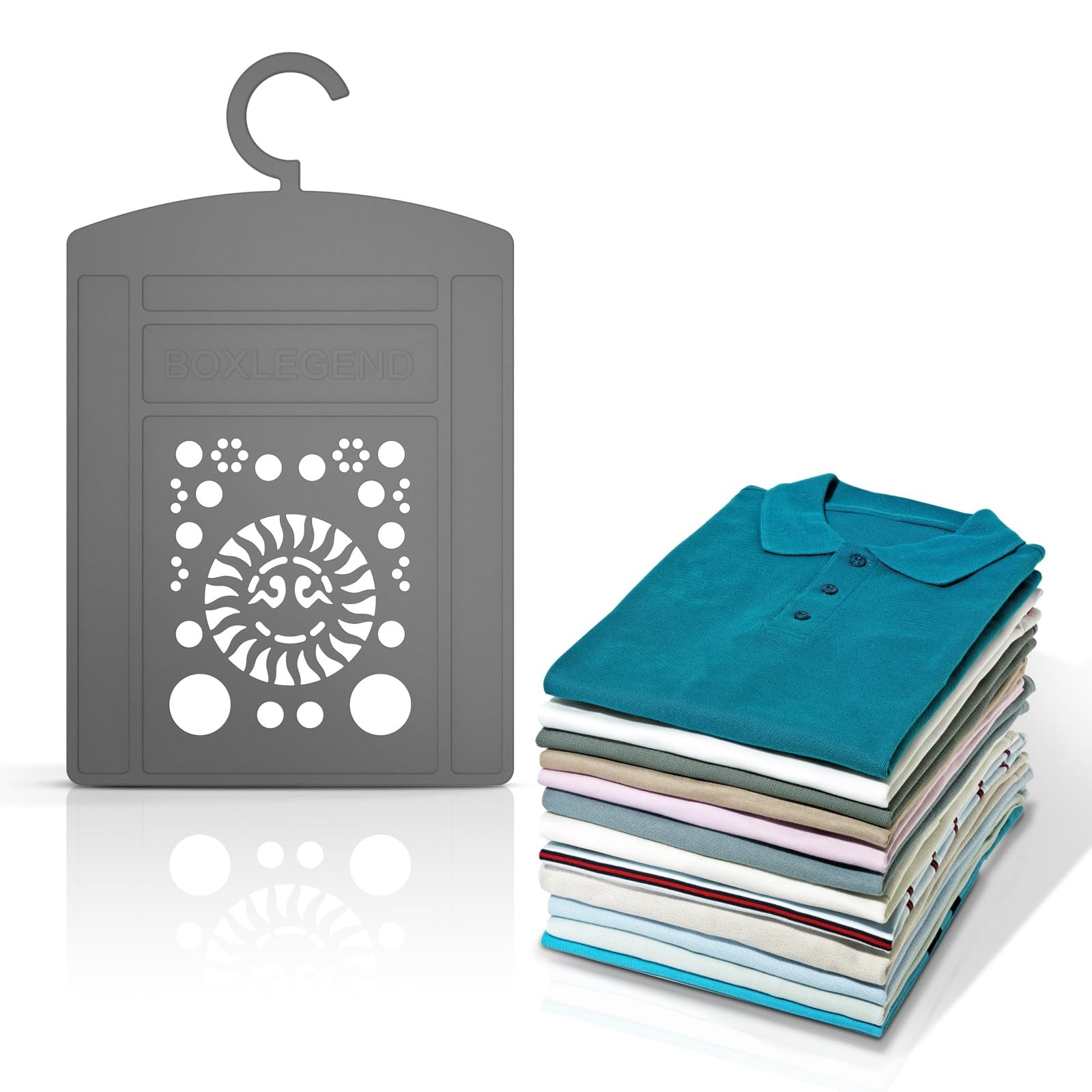 BoxLegend Shirt Folder Board, 14.18 x 8.67x 0.14 Inches, Small, Gray
