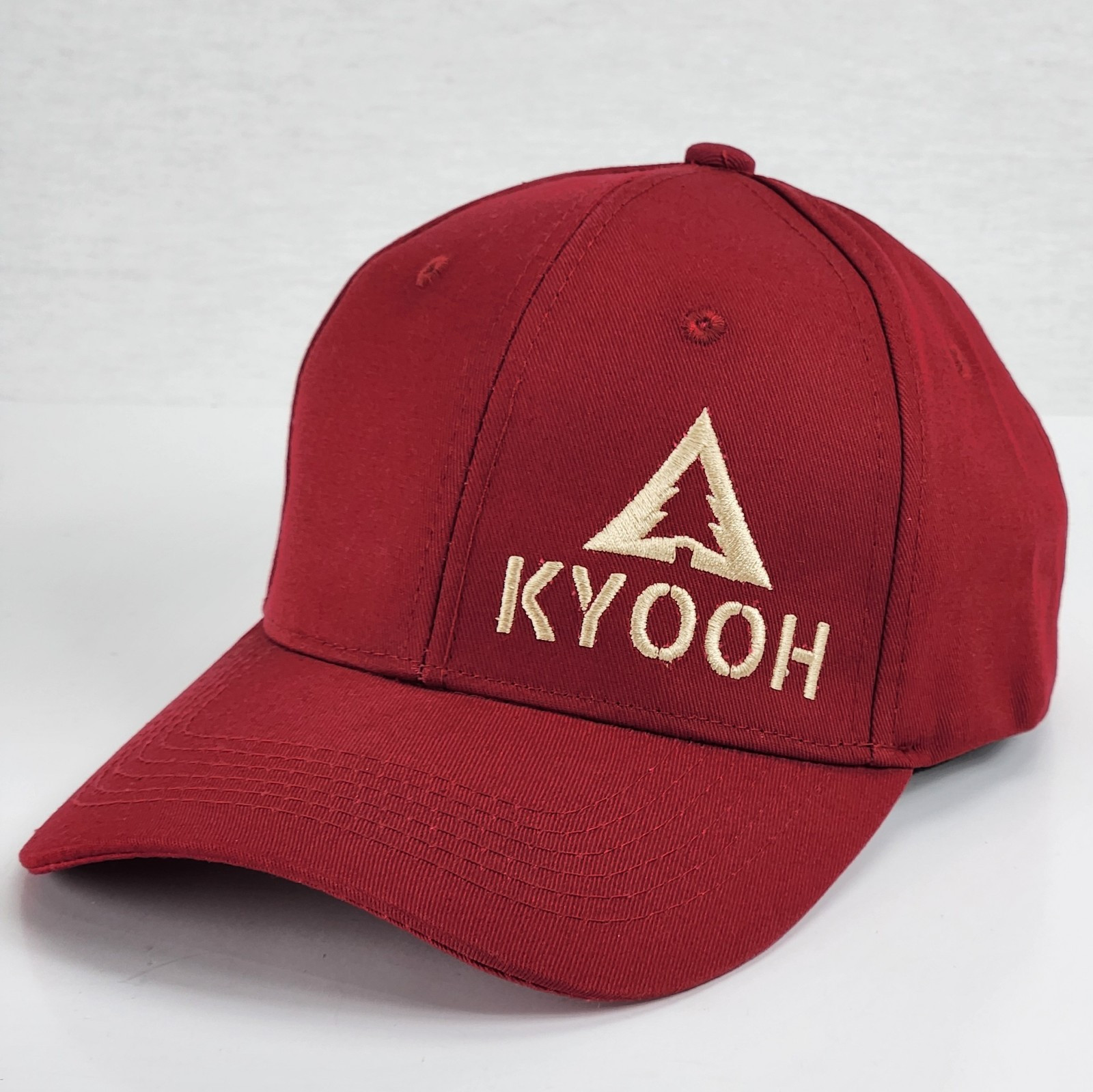 Dark Red Kyooh Baseball Cap Adjustable Strapback Hat 100% Cotton Embroidered