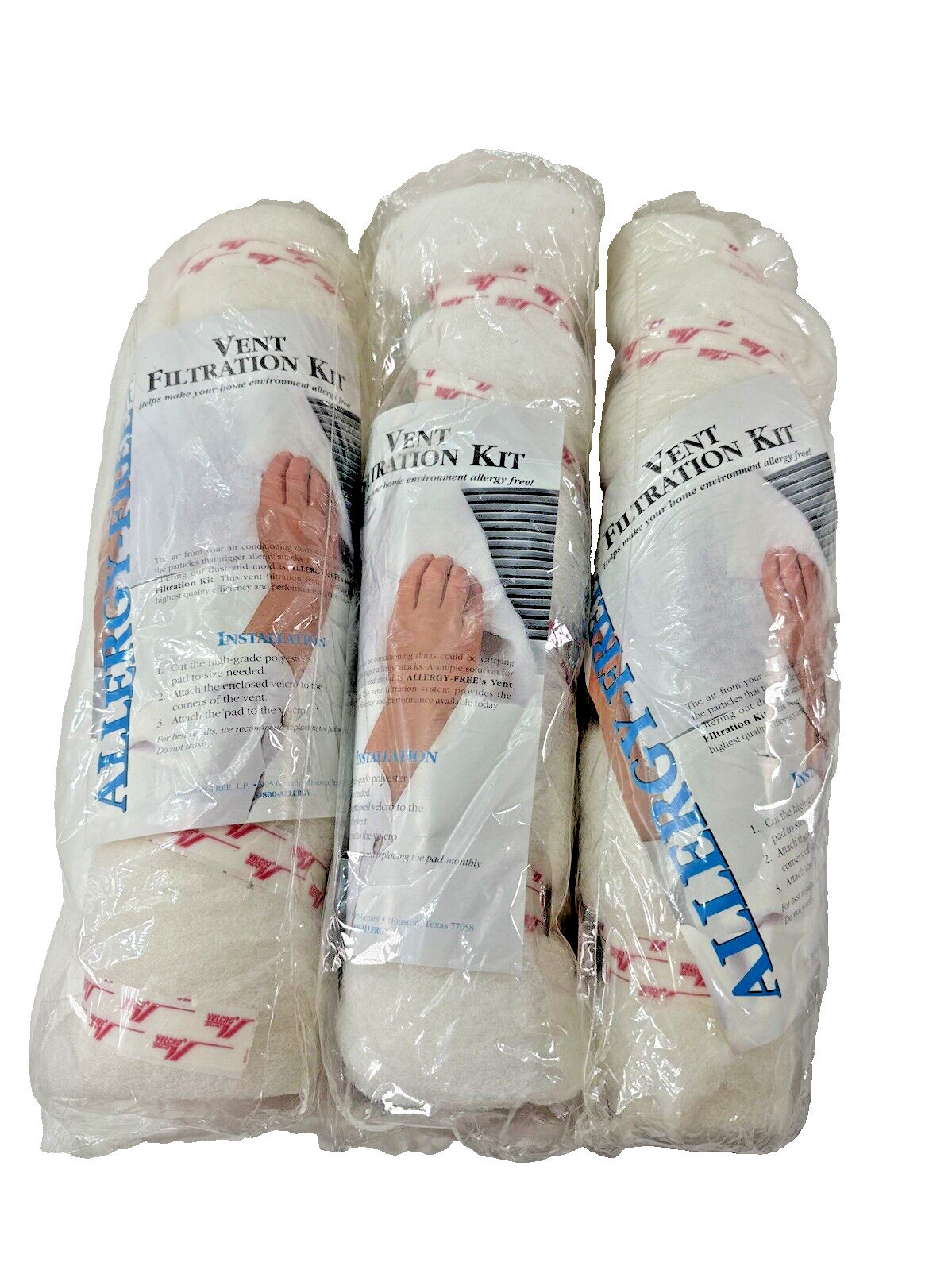 3x New Old Stock Sealed Allergy Free Vent Filtration Cut to Fit 15x20"