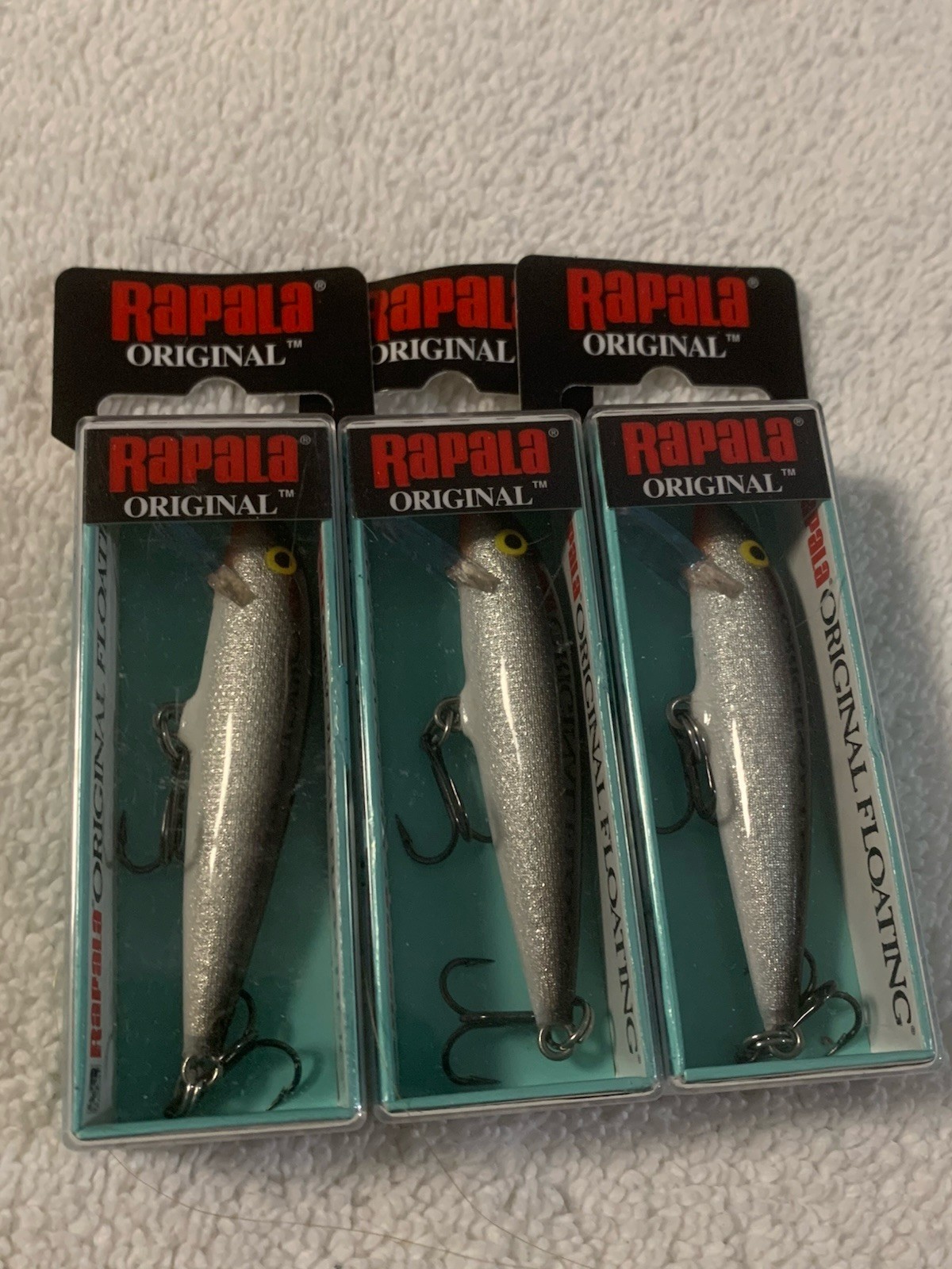 (LOT OF 3) RAPALA ORIGINAL F-7. F07. 1/8oz. SILVER. NIP